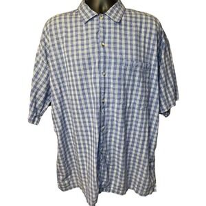 NAK Naturally Durable Men's Button-Down Shirt Size XL Blue Plaid